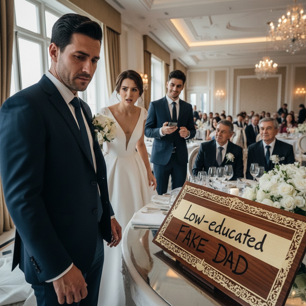 My Rich In-laws Wrote “Low-educated Fake Dad” On My Wedding Nameplate. They Didn’t Know I Raised A Secret Multi-millionaire Who Just Bought Their Company. Who Is The Low-educated One Now?