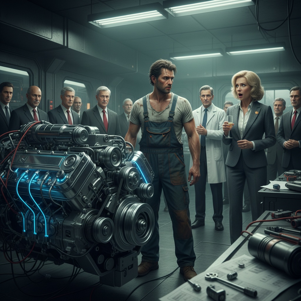 I Was Just A “Greasy Mechanic” Called In To Fix A Billionaire’s Failed Project. She Laughed At My Clothes And Told Me, “Fix This And I’ll Marry You.” Now The Engine Is Purring And The Room Is Silent. What Should I Say To Her?