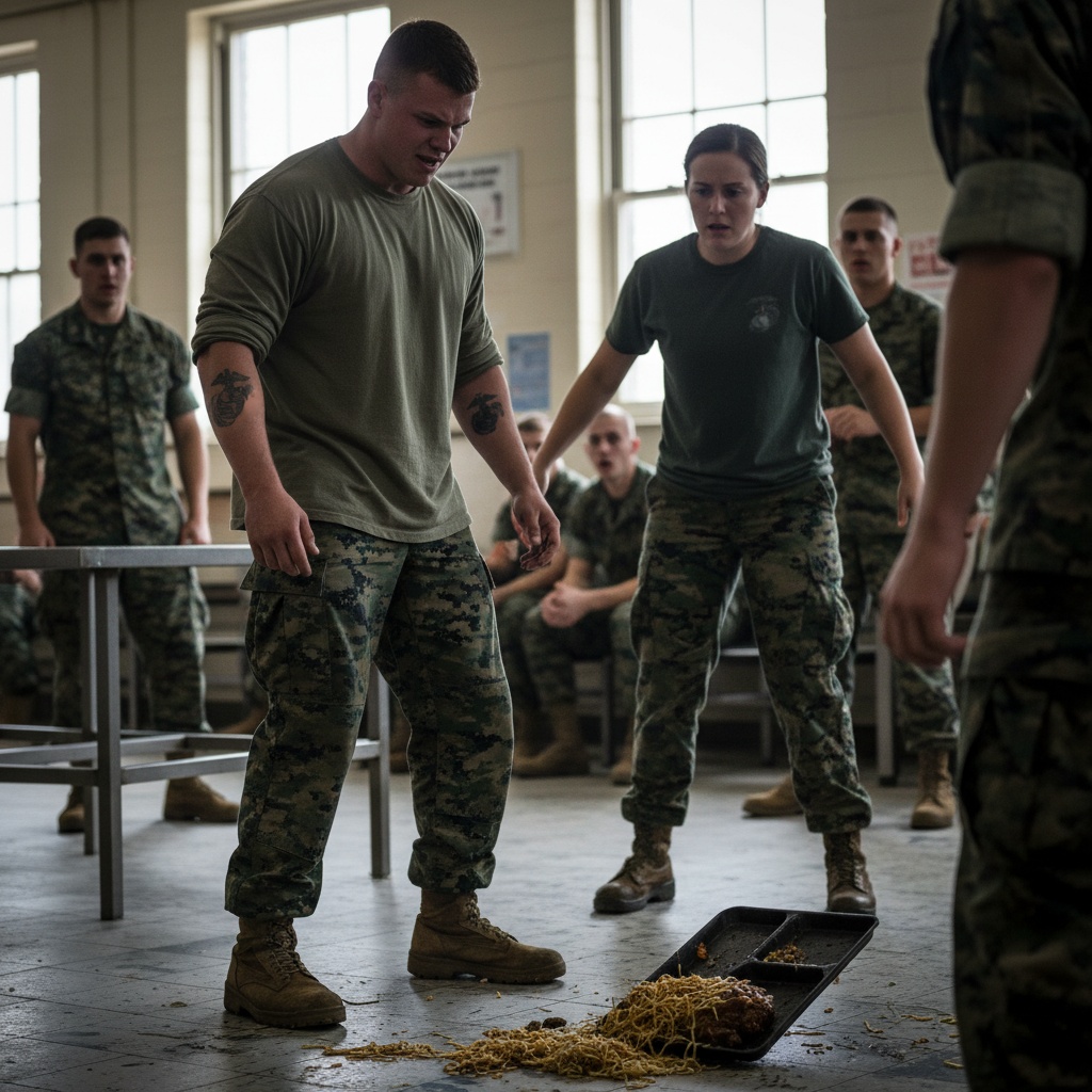 A Bully Recruit Dumped My Food And Told Me To Join A Knitting Club. He Had No Idea About The Marine Tattoo Under My Sleeve. Should I Have Let My Co Handle Him Sooner?