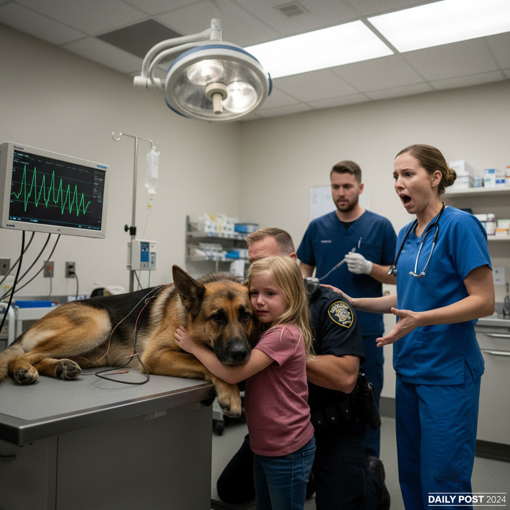 Dying Police Dog Hugs Little Girl Before Being Put Down — Vet Notices Something & Stops Everything!