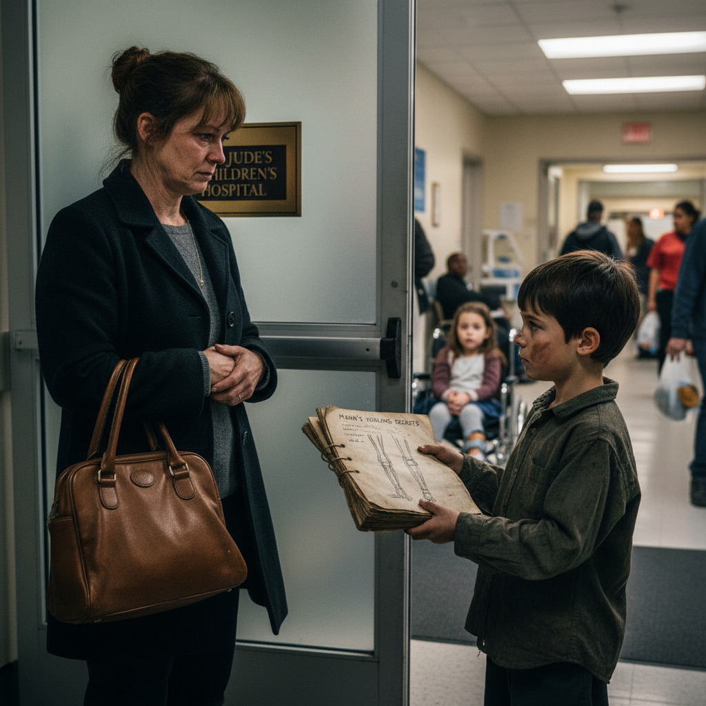 My 6-year-old Daughter Was Paralyzed And Every Expensive Doctor Gave Up On Her. A Homeless Boy Stopped Me At The Hospital Gates Claiming He Could Make Her Walk Using His Dead Mother’s Secrets. I Thought He Was A Scammer, But Then He Pulled Out A Tattered Notebook And Said…