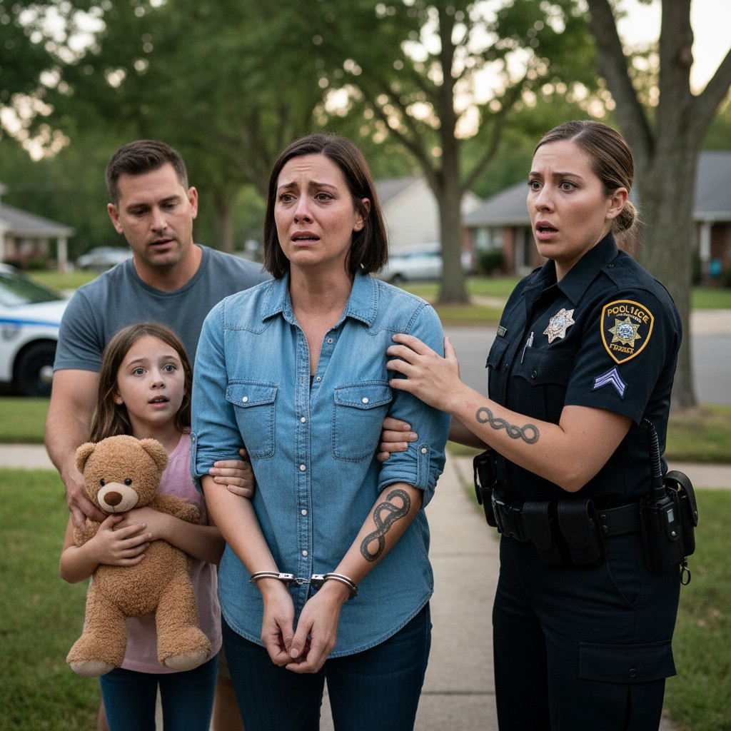 I Was Arrested In Front Of My Daughter For A Crime I Did Not Commit. The Officer Saw My Secret Tattoo And Suddenly Froze In Shock. She Realized My Dark Past Is Connected To Her Own Family Secrets.
