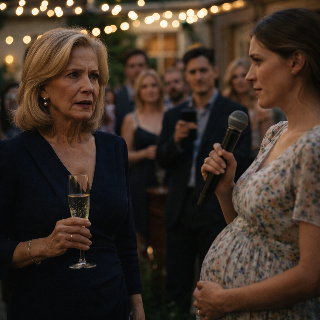 She Took the Microphone and Asked If Her Daughter-in-Law’s Baby Wasn’t Her Son’s… She Didn’t Expect the Truth That Followed