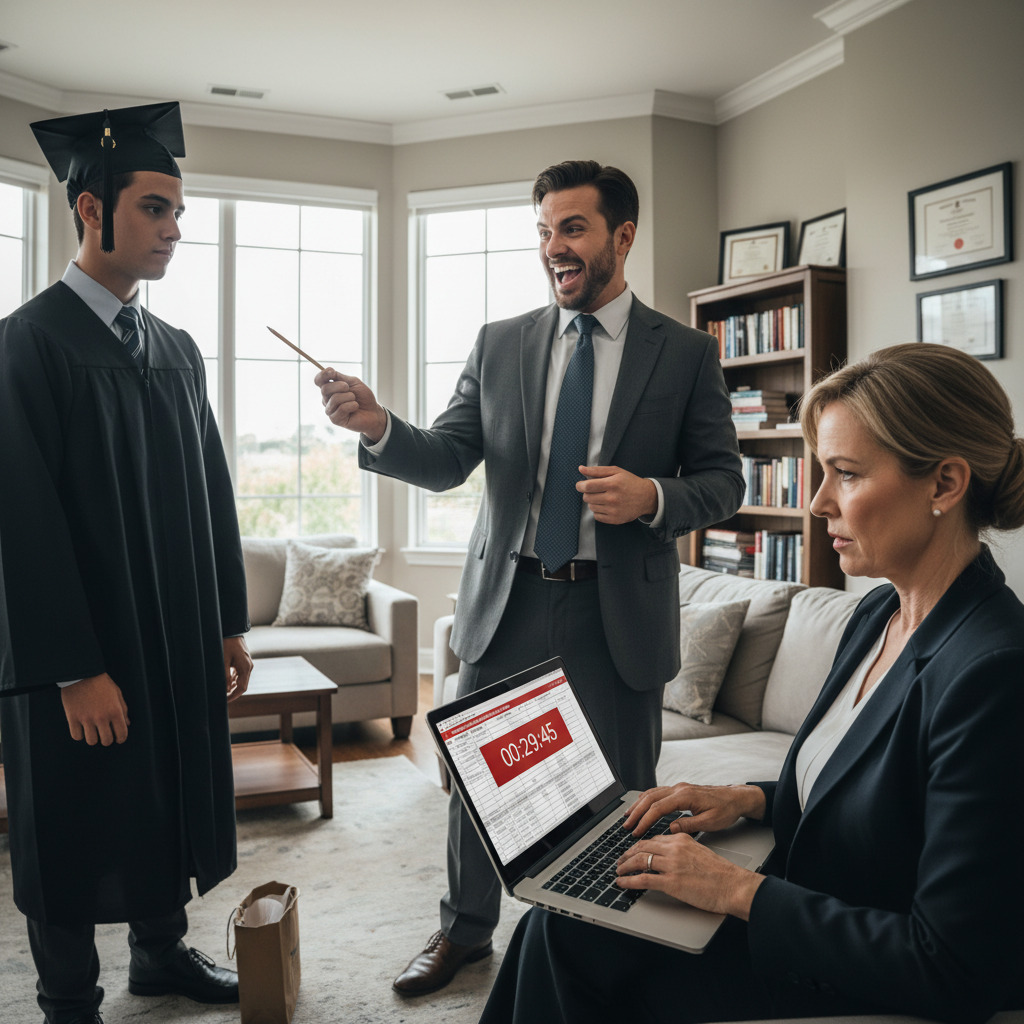 My Brother-in-law Mocked My Son’s Graduation By Gifting Him A Cheap Pencil And Calling Him A Failure. He Didn’t Know I Was The Bank Director Deciding The Fate Of His $70 Million Loan That Expires In Thirty Minutes. As He Laughed At Us, I Opened My Laptop To Give Him Exactly What He Deserved.