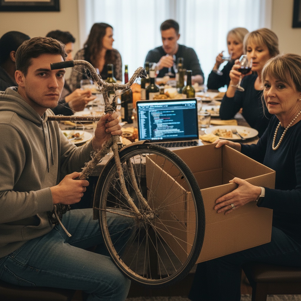 My Rich Aunt Sent Me A $500,000 Gift, But My Mom Handed Me A Rusty Old Bike Instead. I Am A Cybercrime Expert, So I Decided To “Investigate” My Family At Thanksgiving Dinner. Am I The Jerk For Sending My Own Mother To Prison?