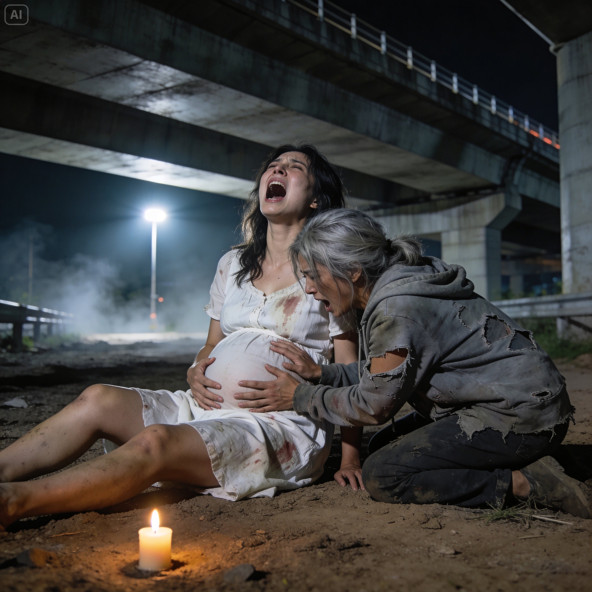 Nine Months Pregnant, I Hid Under a Bridge—A Homeless Woman Delivered My Baby… Then Morning News Shook the City