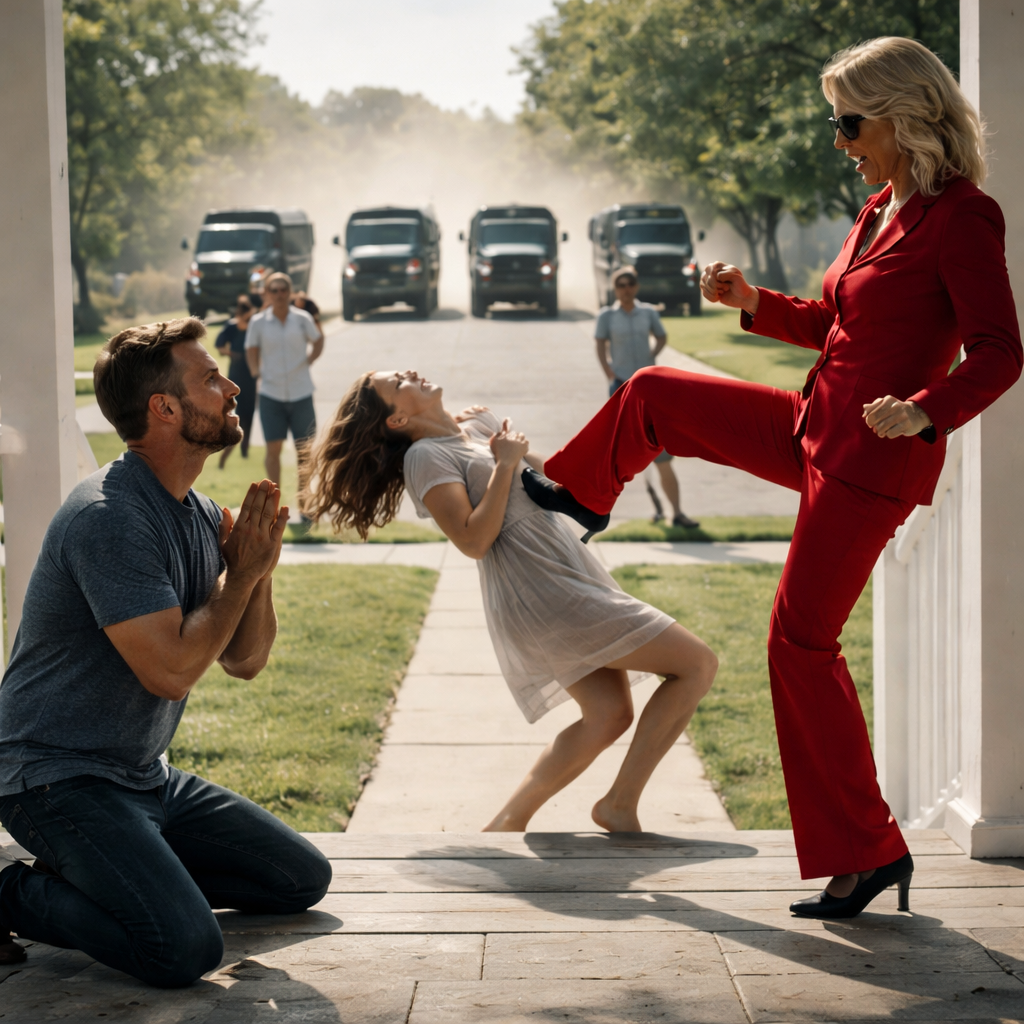 She Thought a Pregnant Woman Was an Easy Target And Kicked Her Down the Porch Then 5 Military Convoys Arrived to Show Her What a Real Threat Looks Like