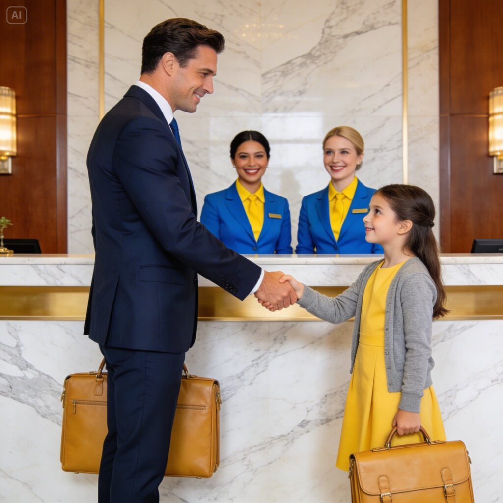When a little girl in a yellow dress discreetly entered the headquarters of a multinational corporation and announced she had come for the interview in her mother’s place, the entire room smiled…